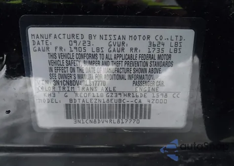 2024 Nissan Versa 1.6 S from USA, damaged, VIN 3N1CN8DV4RL817770